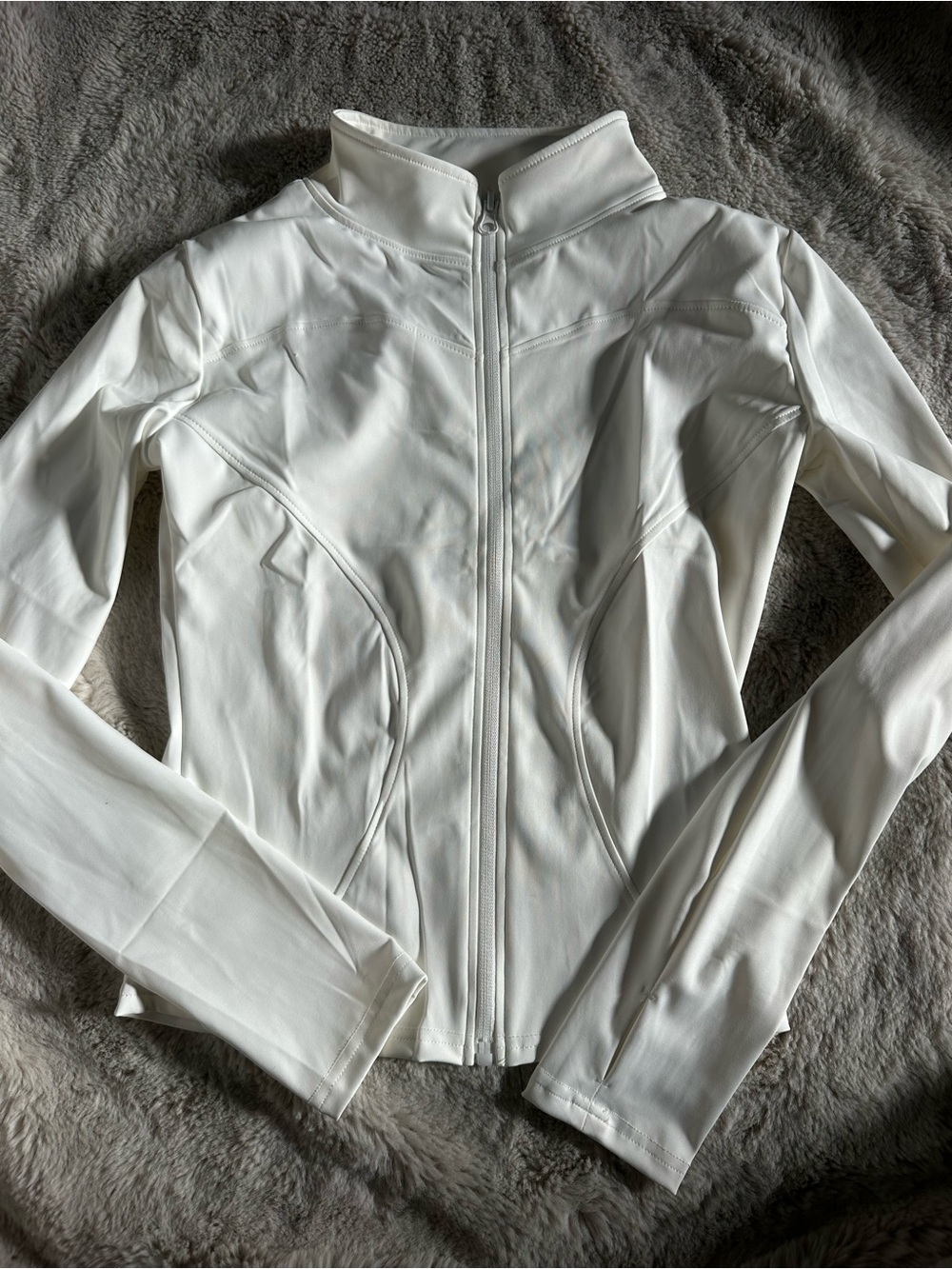 Women’s White Zip-Front Utility Jacket